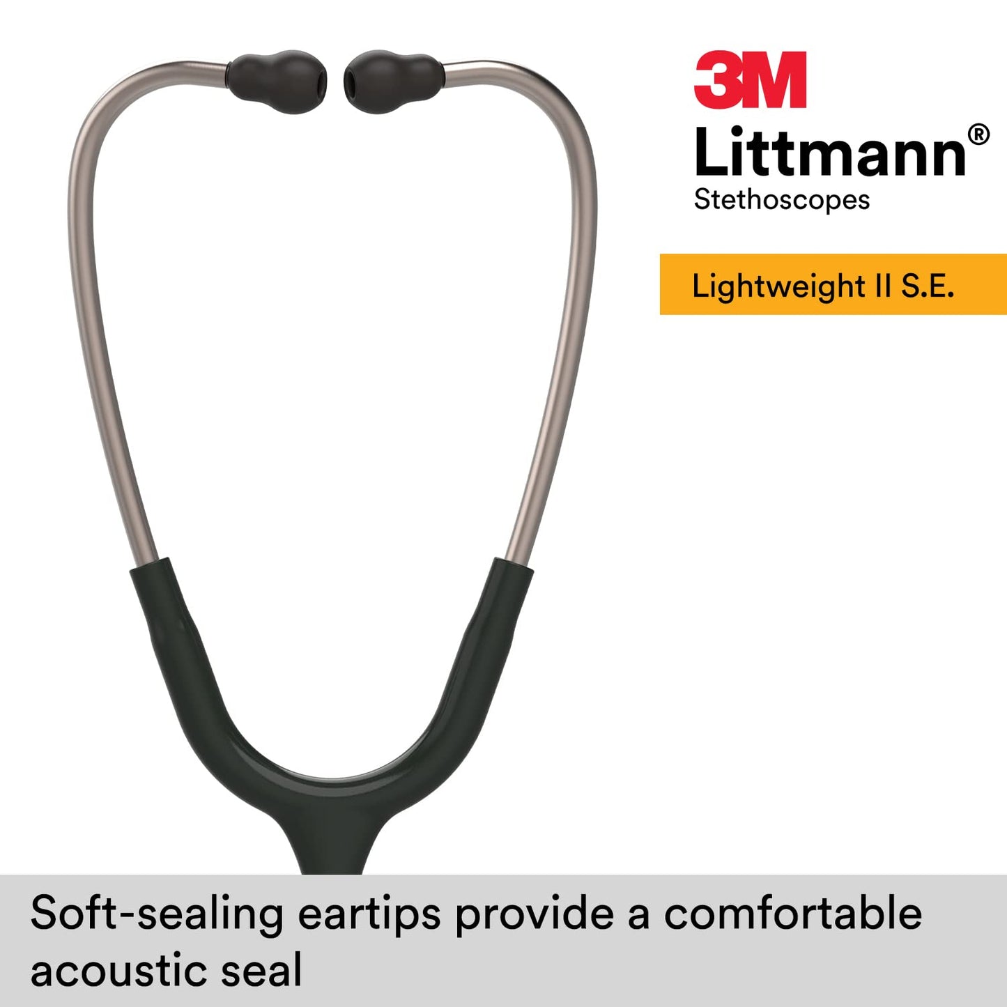 3M Littmann Lightweight II S.E. Stethoscope, 2450, 28" Black Tube