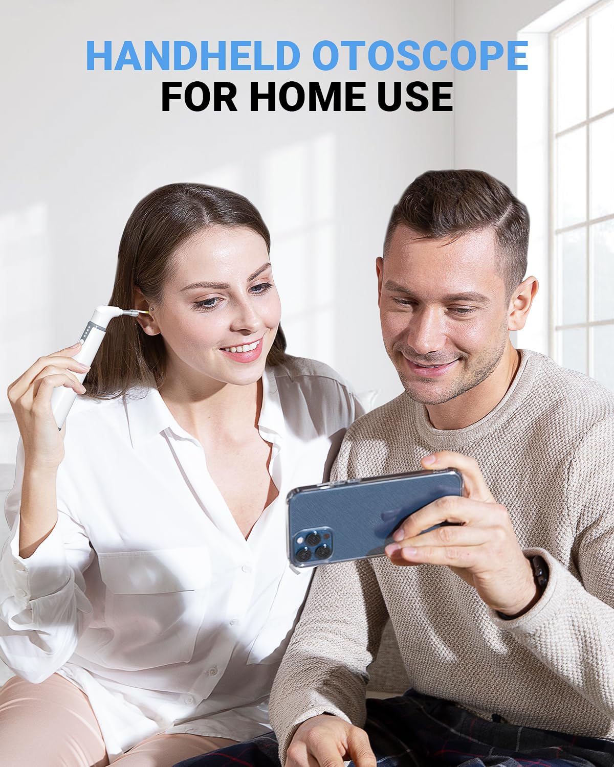 ScopeAround Otoscope with Light, Otoscope Camera w/Dual View, 720pHD WiFi Ear Scope w/ 6 LED Lights, Ear Camera 3.9mm Lens for Kids & Adults, Ear Scope Compatible w/Android & iPhone