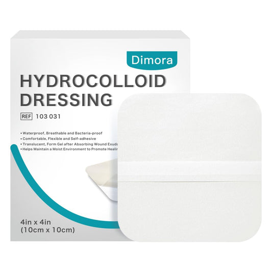 Hydrocolloid Wound Dressing, 10 Ultra-thin 4 x 4 Inch Large Patch Bandages with Self-Adhesive, Quick Healing for Pressure Ulcers, Burns, Blisters, Acne Care
