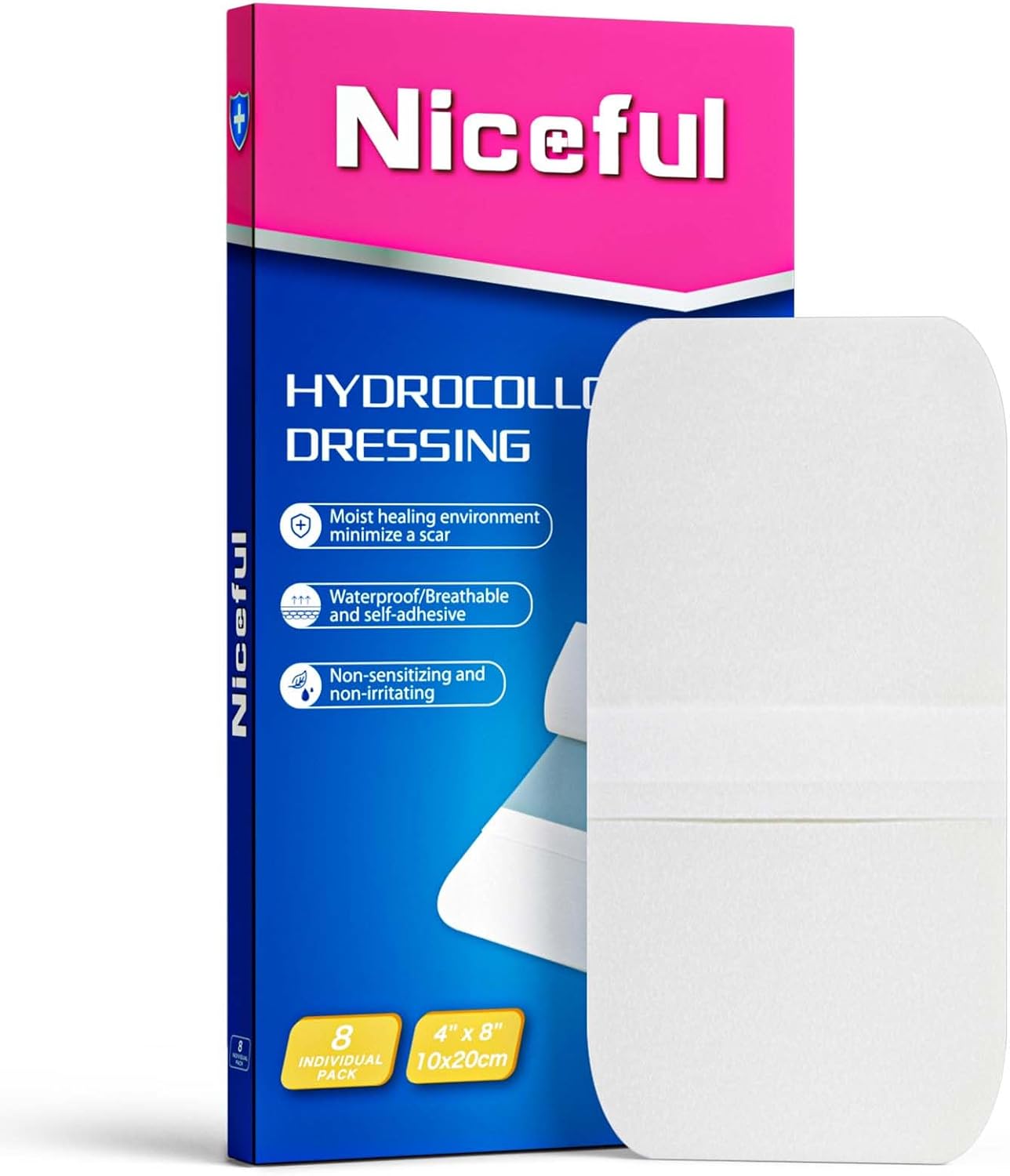 15 hydrocolloid bandages of 4 x 4 inches, hydrocolloid bandages for wound healing, wound bandages, large waterproof bandage