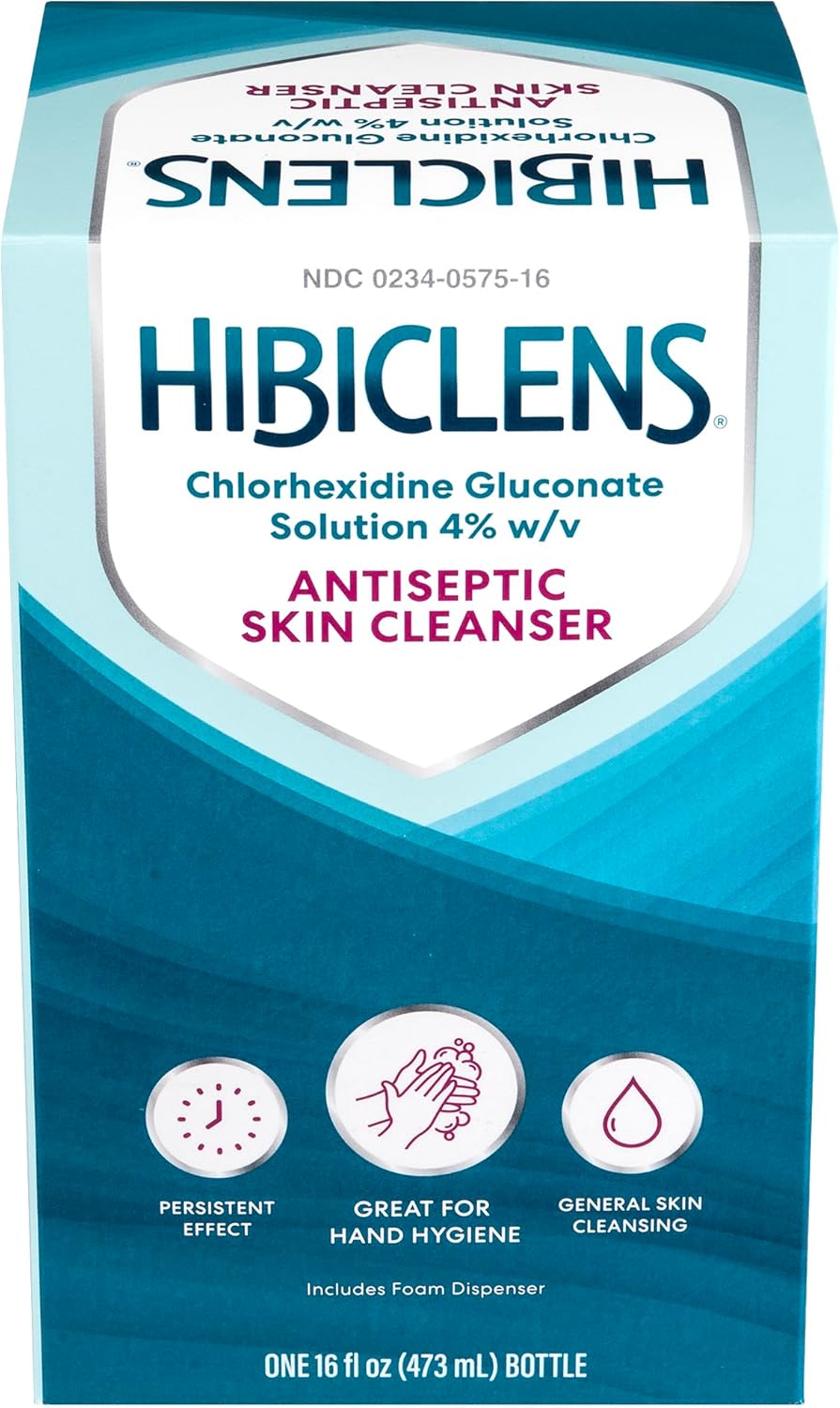 Hibiclens Antimicrobial, Antiseptic & Skin Cleansing Soap - Foaming Pump Included - 16 oz - For Home & Hospital - 4% CHG