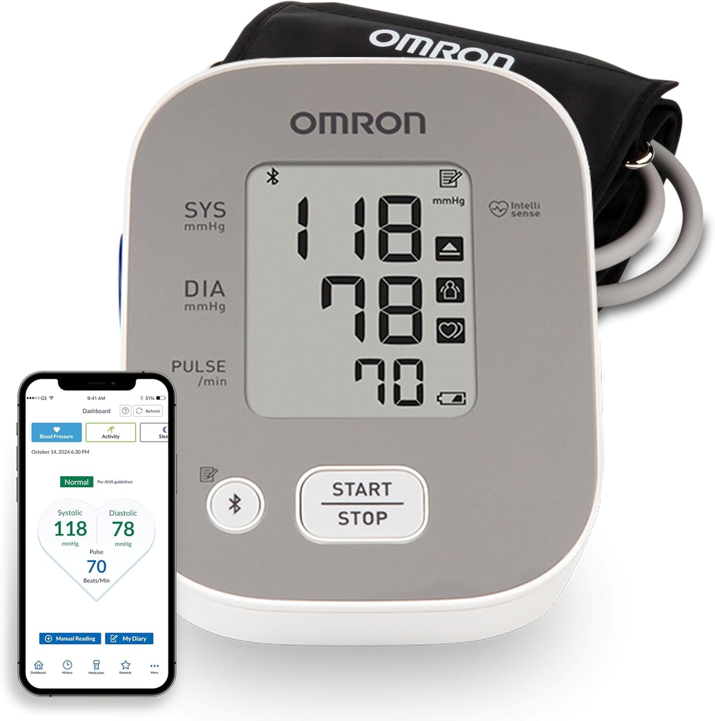 Home Bronze Blood Pressure Monitor and Upper Arm Blood Pressure Cuff - #1 Brand Recommended by Doctors and Pharmacists - Clinically Validated - Application