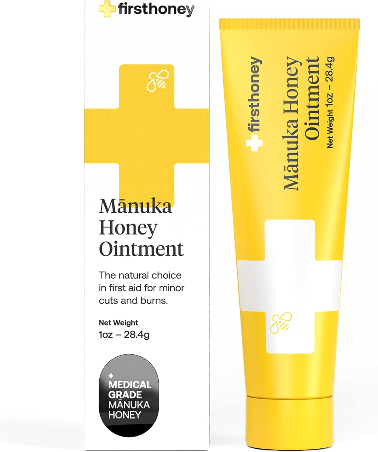 FIRST HONEY Manuka Wound Ointment [.75 oz - 21 g] | Rapid Wound Repair Gel | Fast relief for skin and burns | New Zealand Manuka Honey | Antibiotic-free burn care, scar gel, dressing aid