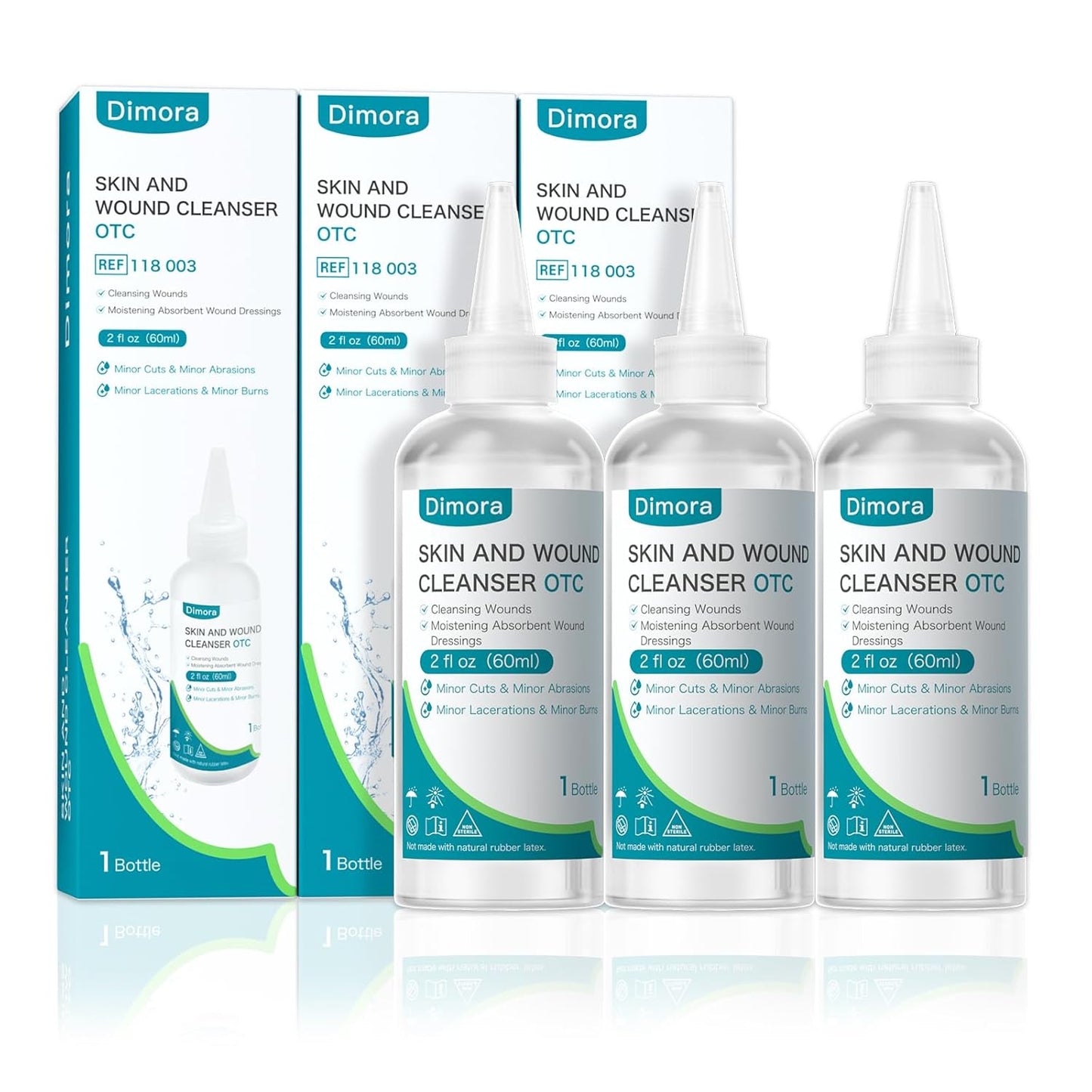 Dimora Portable First Aid Antiseptic Cleaner, Over-the-Counter Antimicrobial Cleaner for Skin and Wounds for Cuts, Abrasions, Lacerations, Burns, Skin Neutral pH