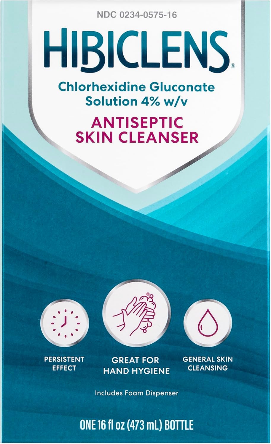 Hibiclens Antimicrobial, Antiseptic & Skin Cleansing Soap - Foaming Pump Included - 16 oz - For Home & Hospital - 4% CHG