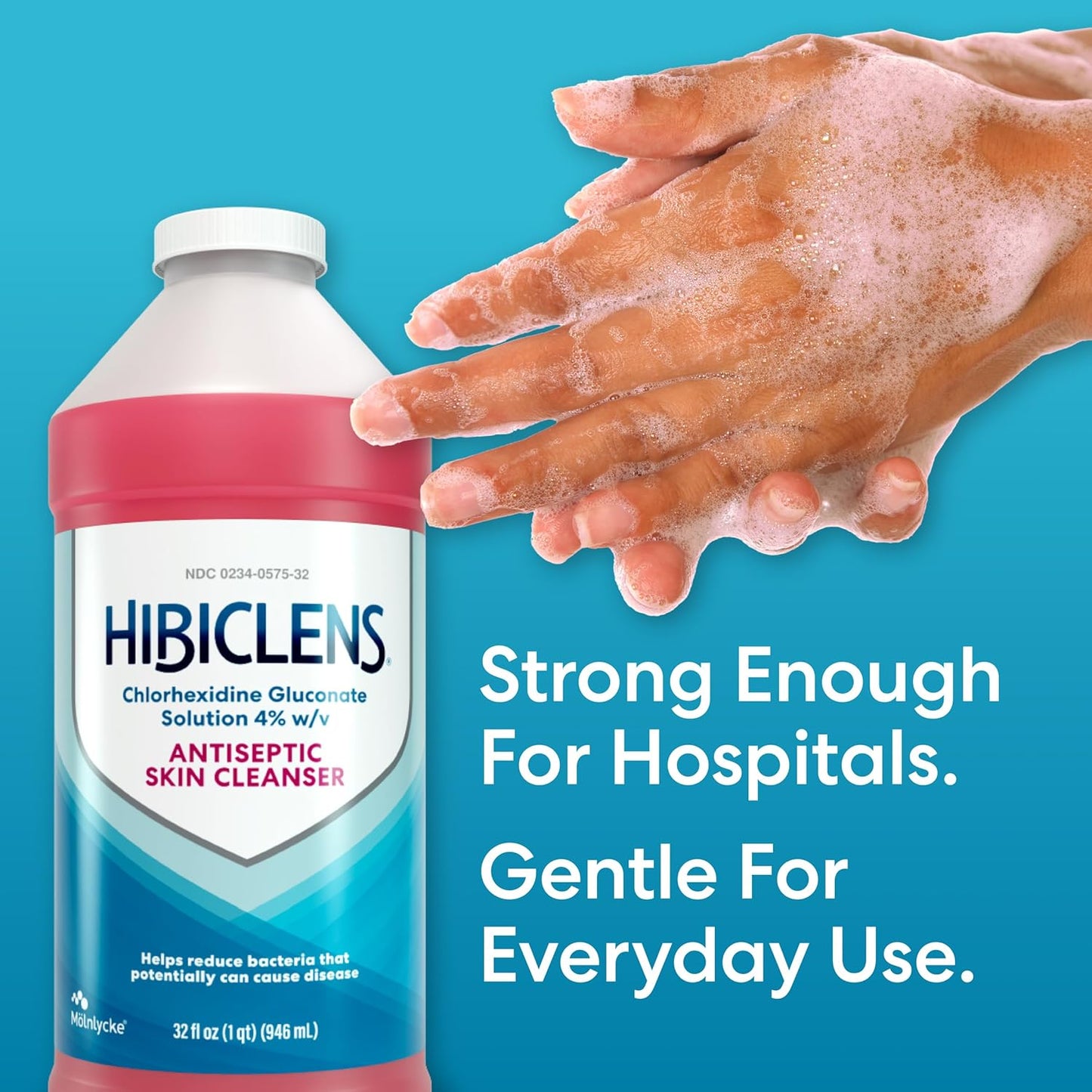 Antimicrobial & Antiseptic Skin Cleanser – 32 oz – Home & Hospital – 4% CHG