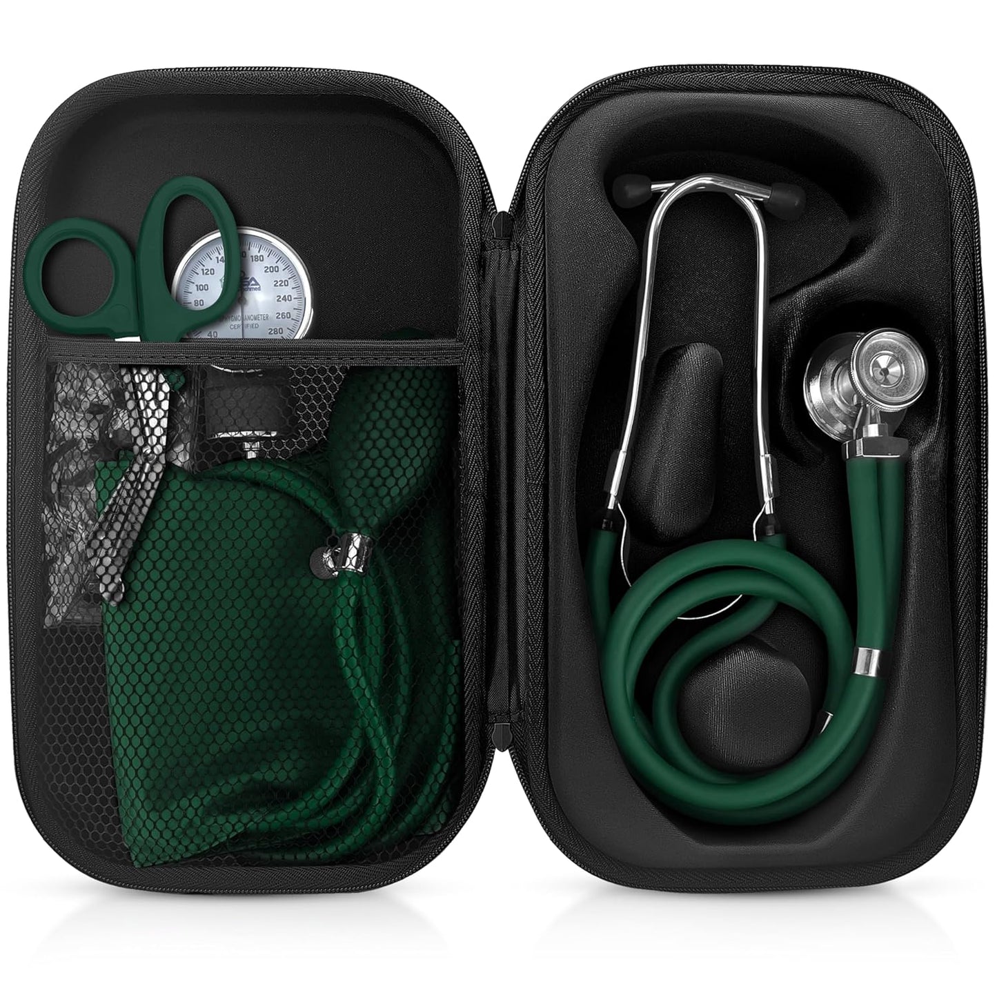 ASA TECHMED Medical Starter Kit – Stethoscope, Durable Blood Pressure Monitor, EMT Shears & Protective Carrying Case – Ideal for Healthcare Students & Professionals, Burgundy