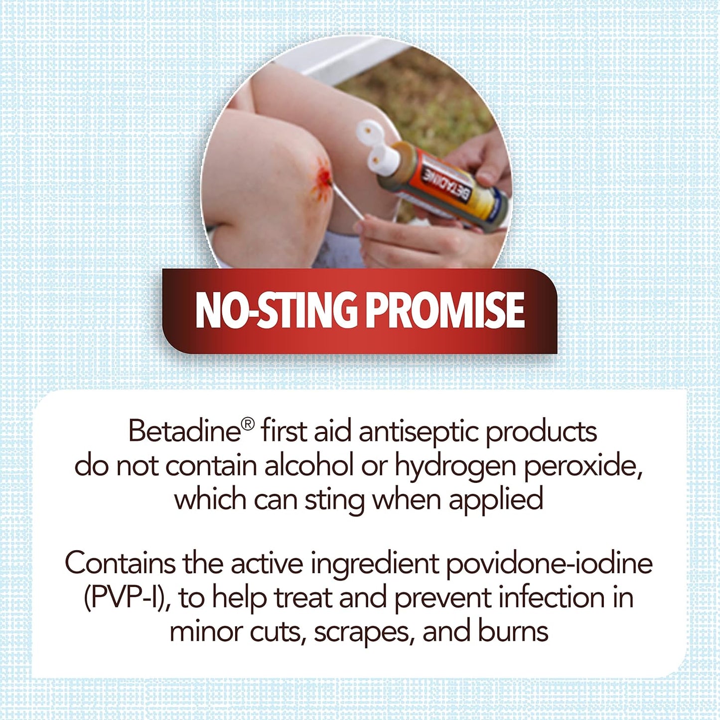 Betadine - 8 fl oz first aid solution of antiseptic povidone iodine with the promise of non-stinging (packaging may vary)