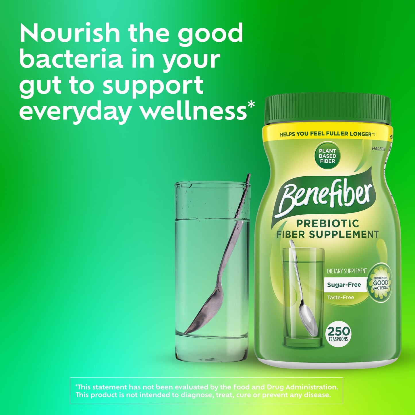 Benefiber Daily Prebiotic Fiber Supplement Powder for Digestive Health, Unflavored - 125 Servings (17.6 Ounces)