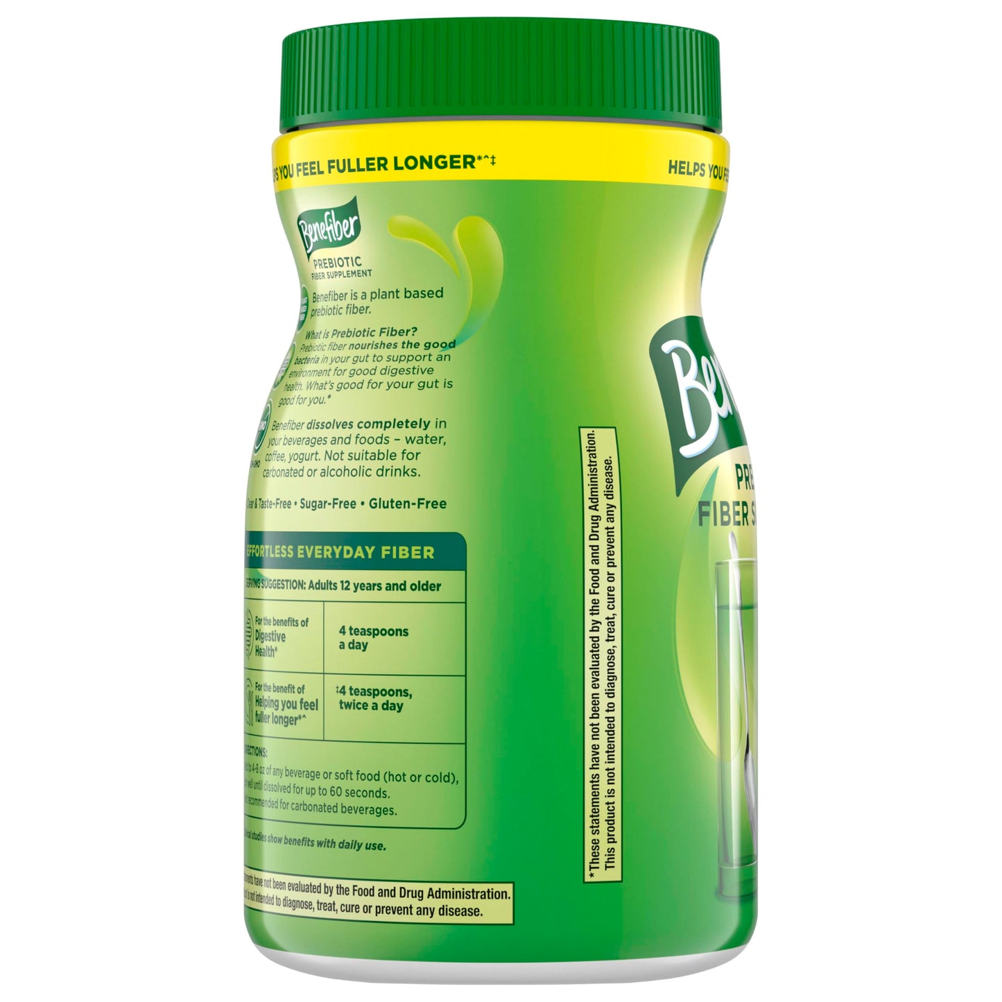 Benefiber Daily Prebiotic Fiber Supplement Powder for Digestive Health, Unflavored - 125 Servings (17.6 Ounces)