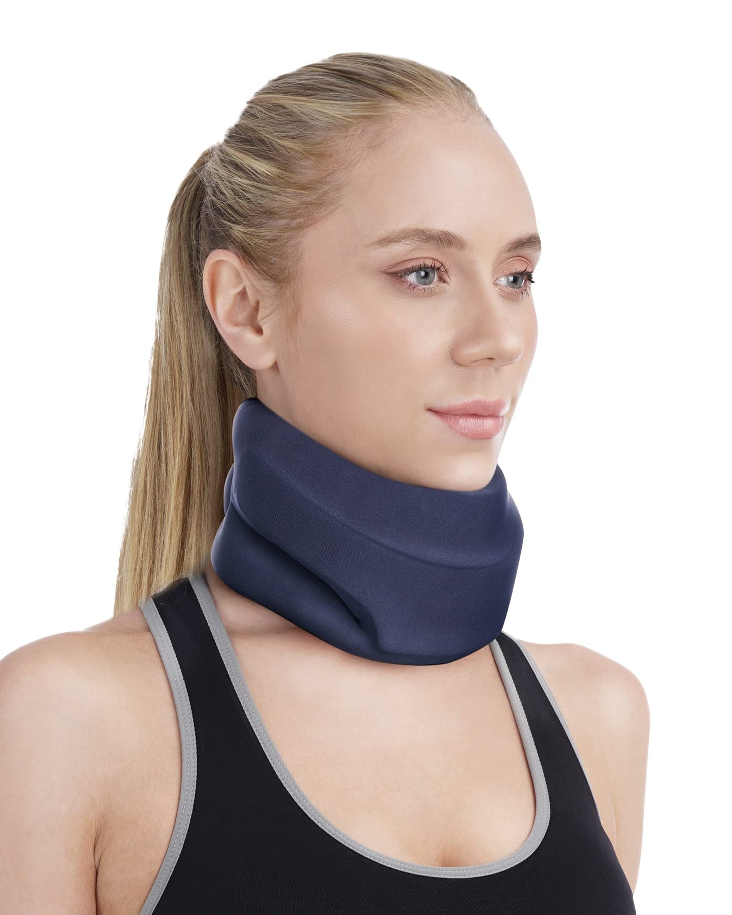 Neck Brace for Sleeping - Cervical Collar Relief Neck Pain and Neck Support Soft Foam Wraps Keep Vertebrae Stable for Relief of Cervical Spine Pressure for Women & Men Blue Small Size