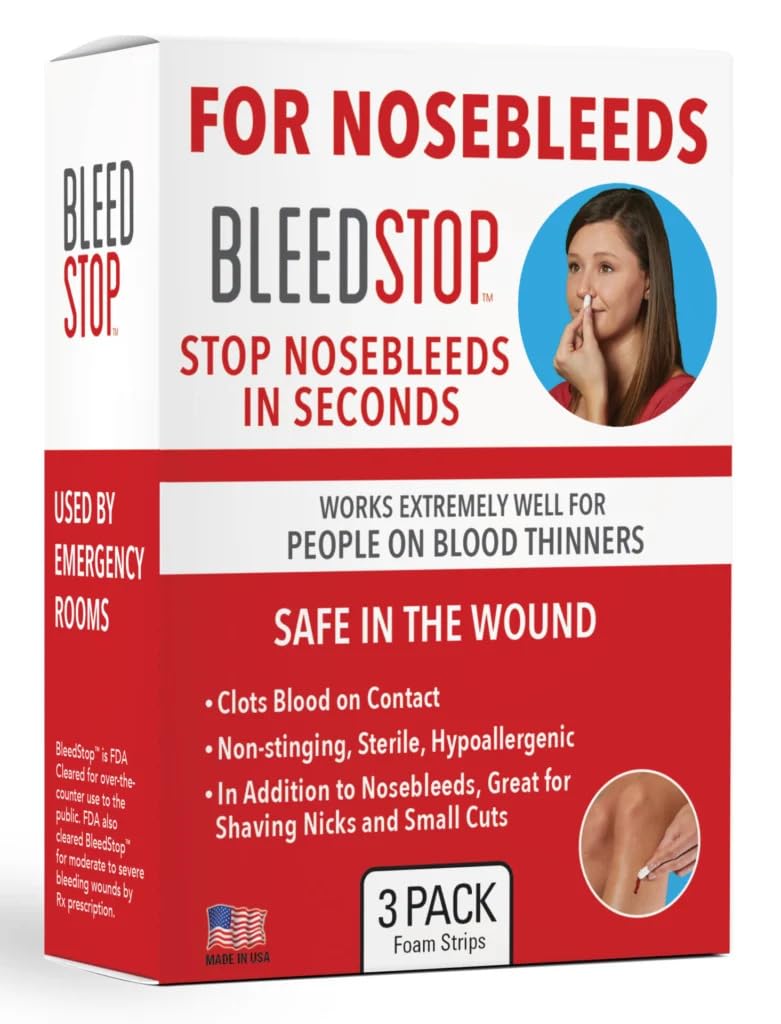 BleedStop™ First Aid Powder Strip for Blood Clotting, Trauma Kit, Blood Thinner Patients, Camping Safety, and Survival Equipment for Moderate to Severe Bleeding Wounds or Nosebleeds - 18g (Pack of 3)