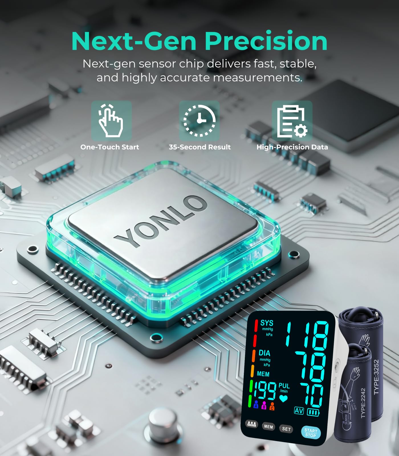 Blood Pressure Monitor, Automatic Upper Arm Blood Pressure Monitors for Home Use, 2 Blood Pressure Machine Fists (9-17 Inch and 13-21 Inch