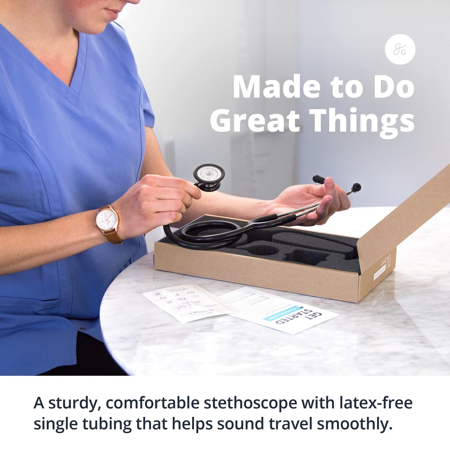 Greater Goods Dual-Head Stethoscope–Clinical Grade, Lightweight, High-Precision Sound, Ideal for Doctors, Nurses, Students, and Medical Professionals, FSA and HSA Eligible (Black and Stainless Steel)