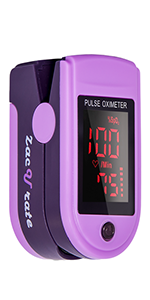 Zacurate Pro Series 500DL Fingertip Pulse Oximeter Blood Oxygen Saturation Monitor with Silicone Cover, Batteries and Lanyard (Royal Black)