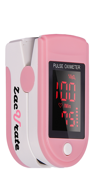 Zacurate Pro Series 500DL Fingertip Pulse Oximeter Blood Oxygen Saturation Monitor with Silicone Cover, Batteries and Lanyard (Royal Black)