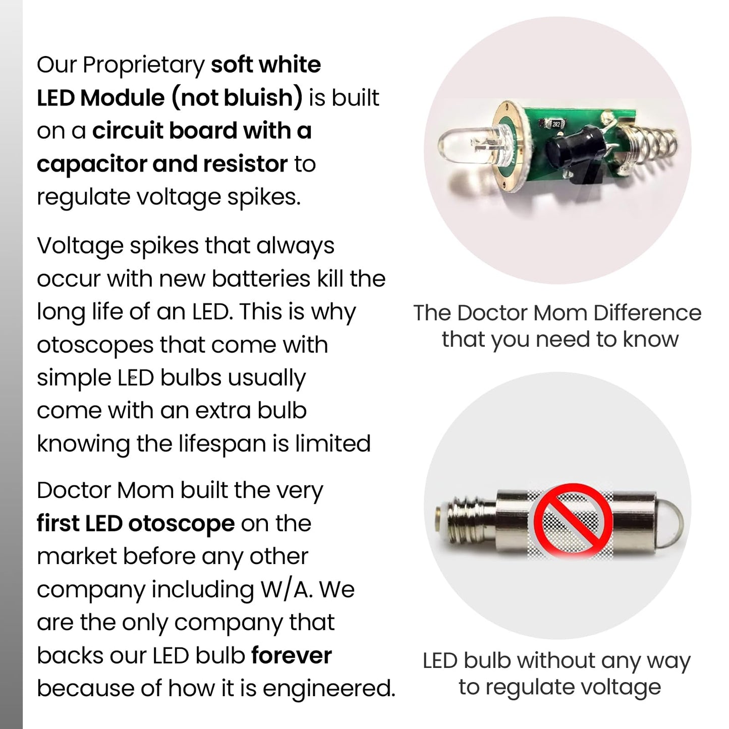 4th Generation Doctor Mom LED Pocket Pro Otoscope with Both Adult and Pediatric Disposable Specula Tips, Battery, and Protective Hard Plastic Case