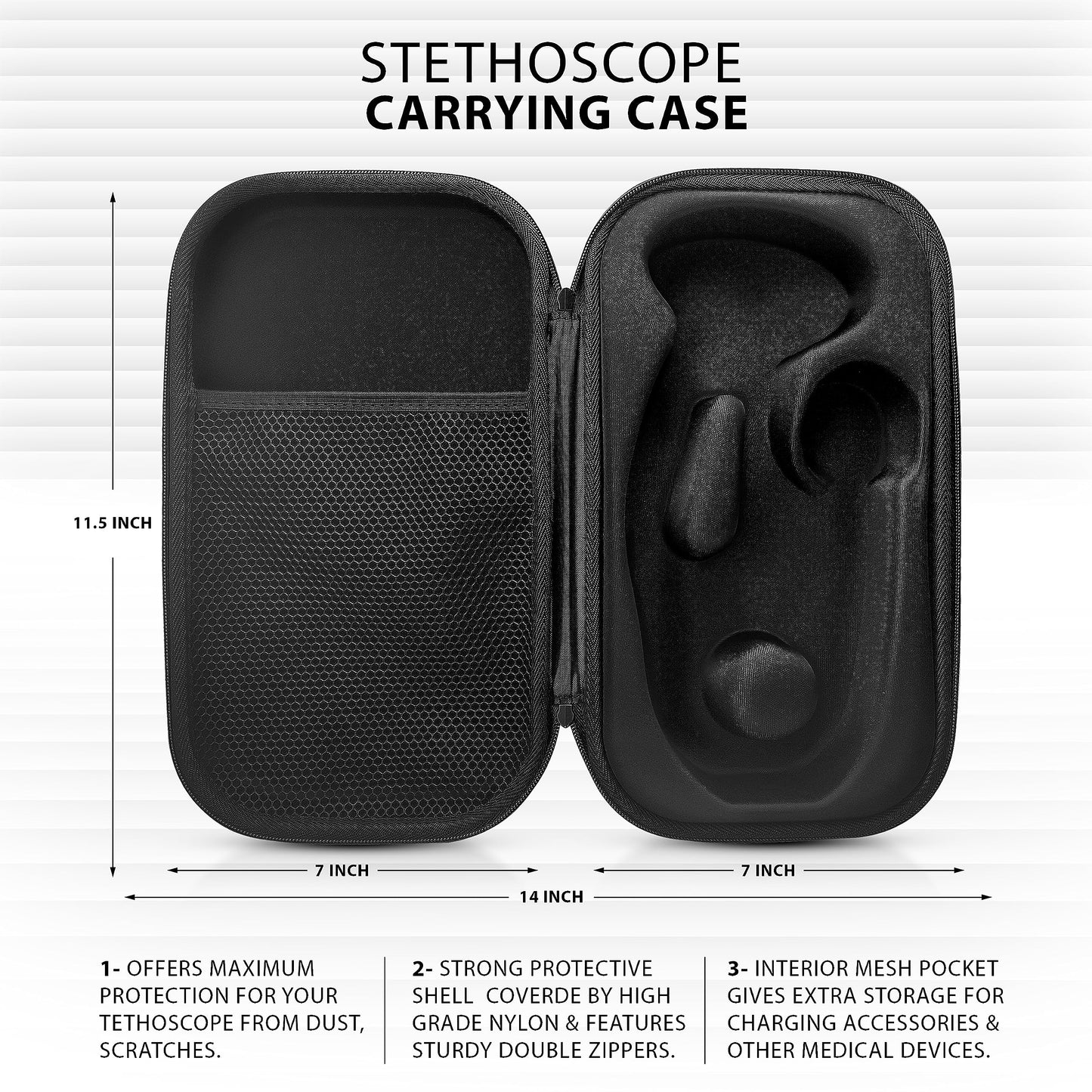 ASA TECHMED Medical Starter Kit – Stethoscope, Durable Blood Pressure Monitor, EMT Shears & Protective Carrying Case – Ideal for Healthcare Students & Professionals, Burgundy