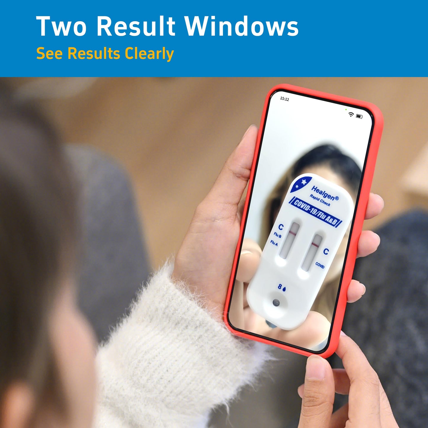 Healgen Rapid Check COVID-19, Flu A&B Antigen Test Kit, The First FDA Authorized OTC 3-in-1 Flu & COVID Home Test, Easy to Read Dual Windows, Results in 15 Mins, 4 Test
