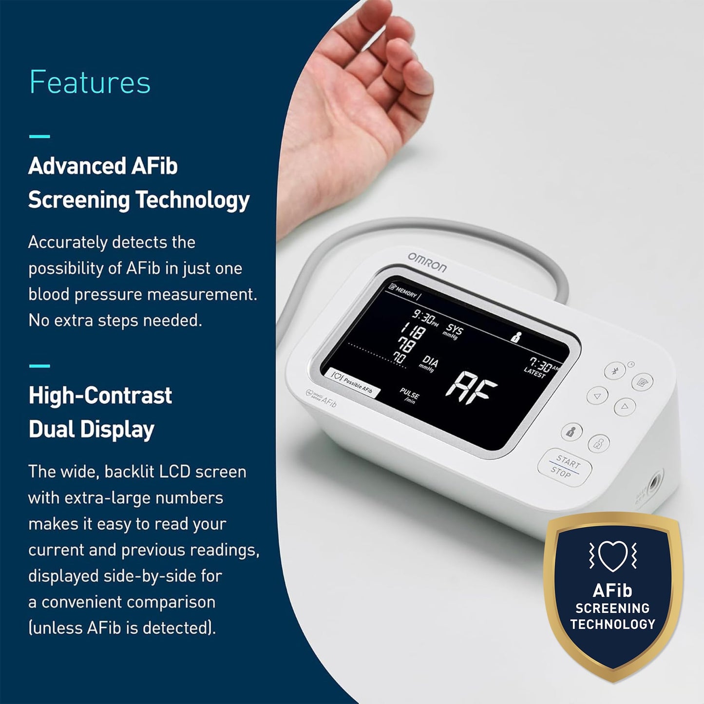 OMRON Platinum - Upper Arm Blood Pressure Monitor, Clinically Validated Blood Pressure Cuff, Uses OMRON Connect App for Free