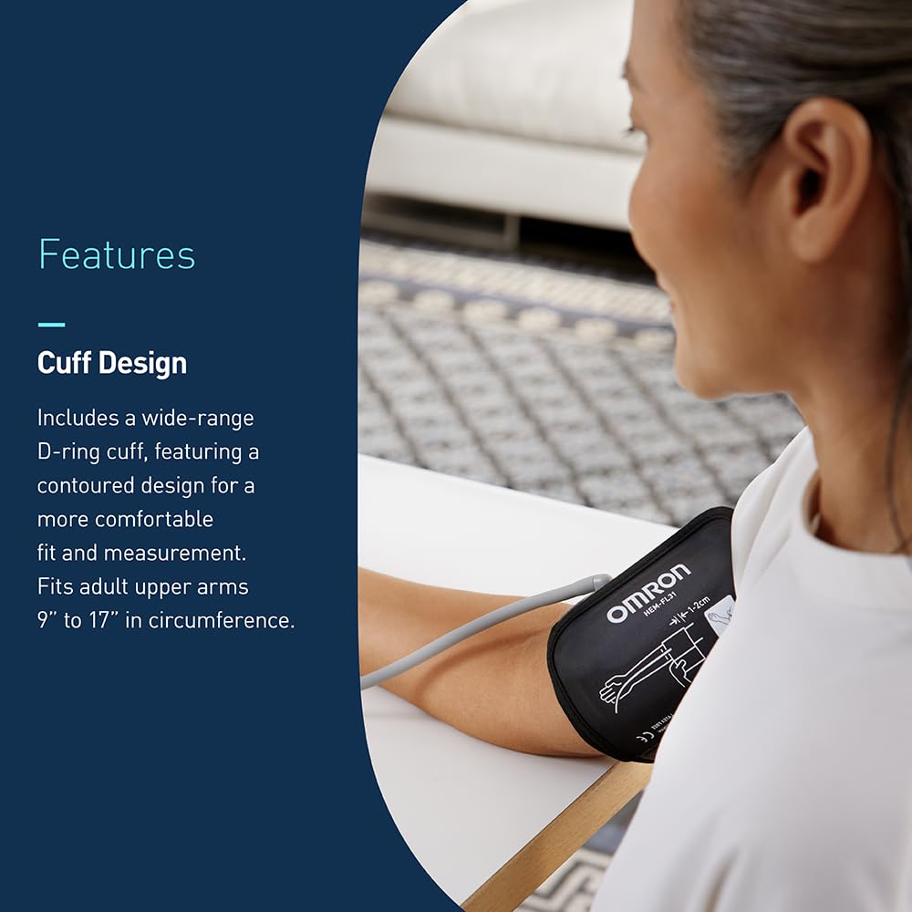 Upper Arm Iron Blood Pressure Monitor, Clinically Validated Blood Pressure Cuff, Medical Grade with Wide 17-Inch Arm Range