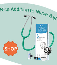 FriCARE Dual Head Stethoscope - Stethoscopes for Nurses, Medical Nursing Students, Paramedics/EMT/LVN/VNA Backup Estetoscopio, Smooth Emerald Green Tube, Stainless Steel Chestpiece