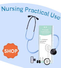 FriCARE Dual Head Stethoscope - Stethoscopes for Nurses, Medical Nursing Students, Paramedics/EMT/LVN/VNA Backup Estetoscopio, Smooth Emerald Green Tube, Stainless Steel Chestpiece