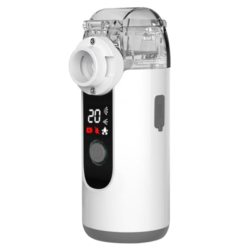 Hand-held Nebulizer for Respiratory System, Portable Nebulizer with Self-Clean Mode, Rechargeable Nebulizer for Home Office Travel