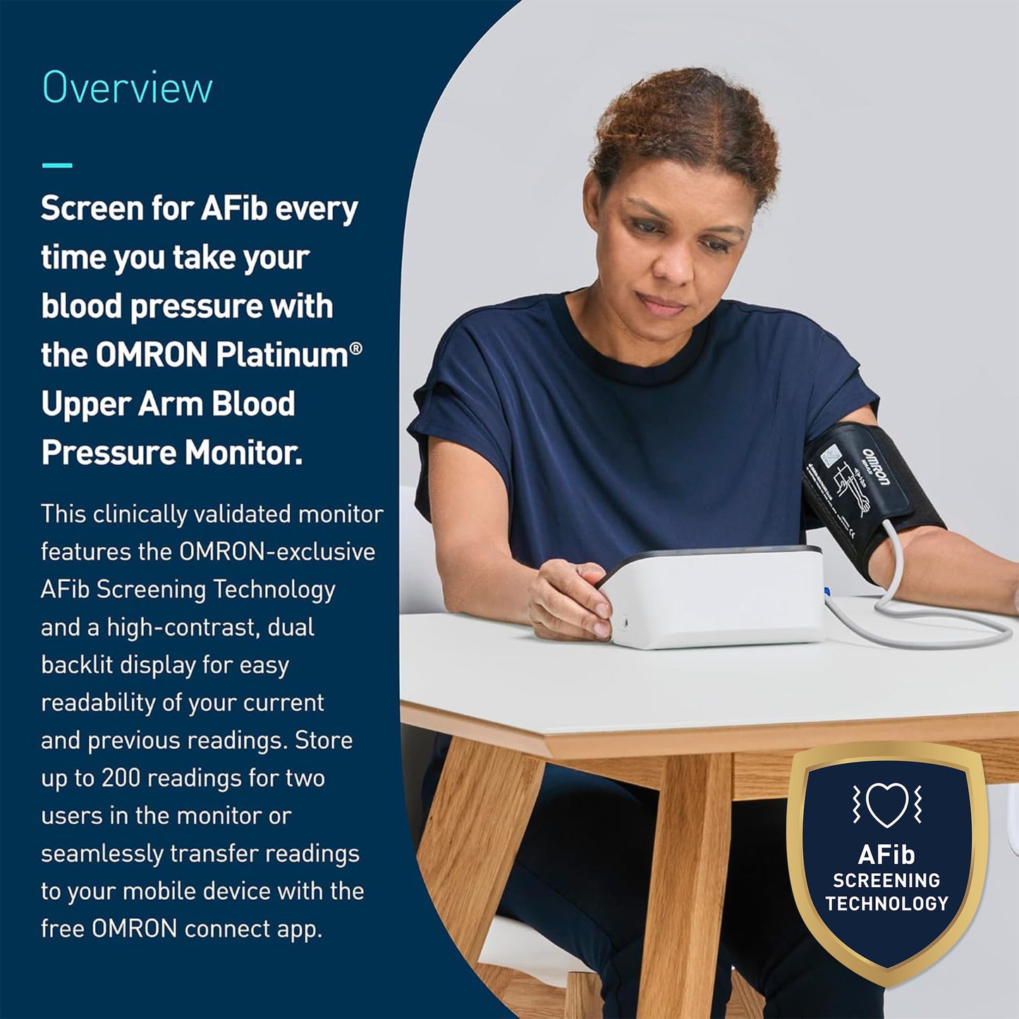 OMRON Platinum - Upper Arm Blood Pressure Monitor, Clinically Validated Blood Pressure Cuff, Uses OMRON Connect App for Free