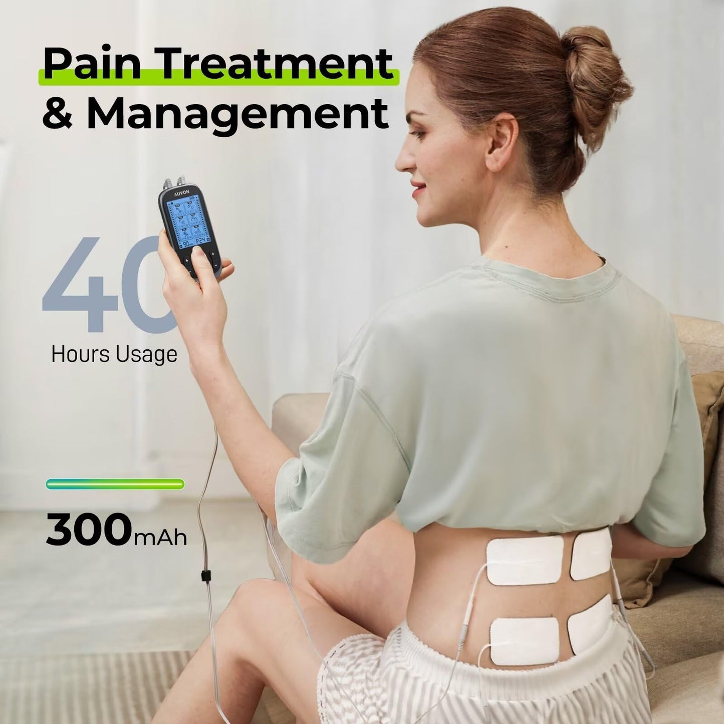 3-in-1 TENS Unit Muscle Stimulator, EMS Massage Machine with 40 Intensities for Gradual Shoulder, Sciatica, Back Pain Relief, 24 Modes Rechargeable Electronic Pulse Massager with 12 TENS Pads