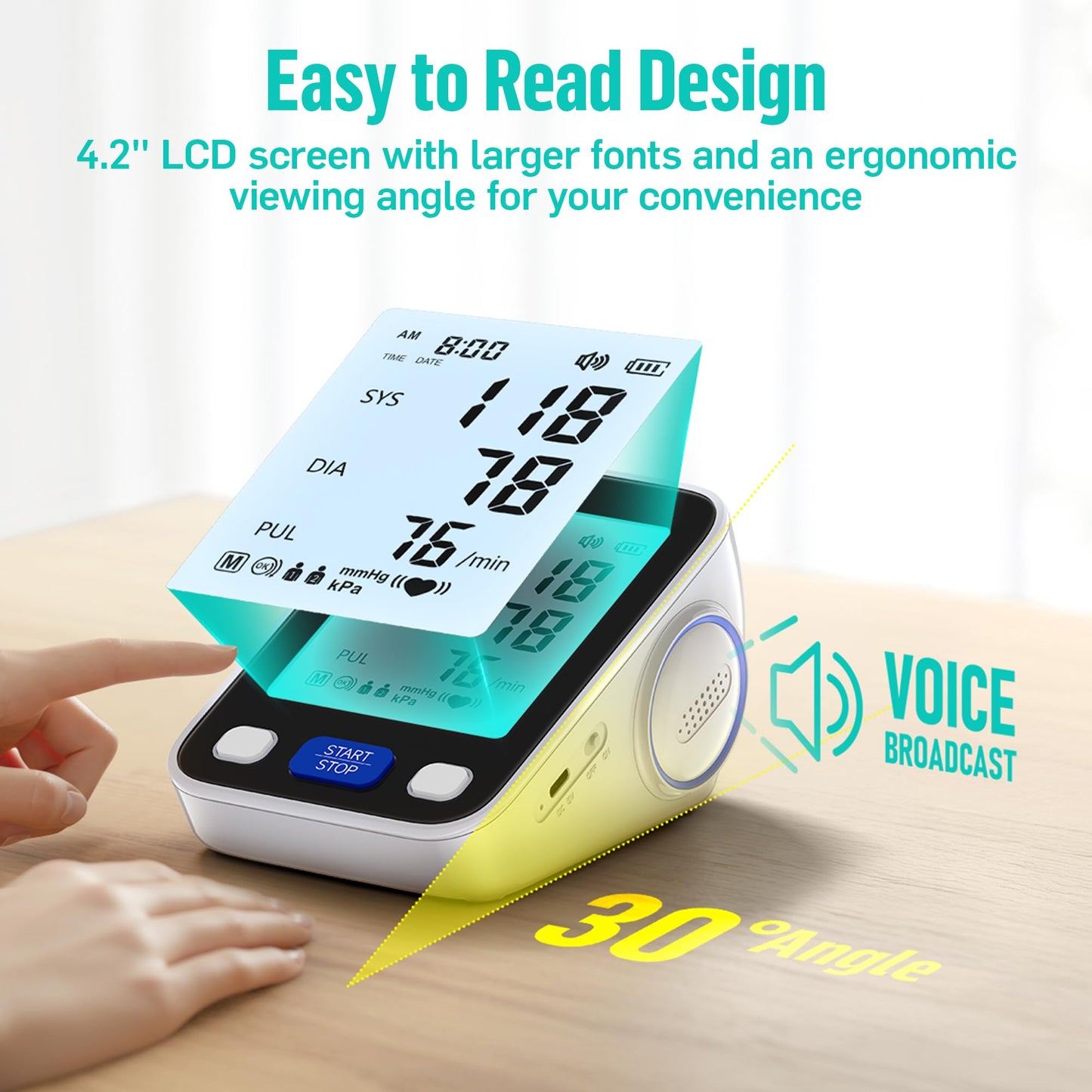 RunStar Upper Arm Blood Pressure Monitor with Wide Range Cuff (8.6 to 16.5 inches) for Home Use, Suitable for FSA and HSA, Automatic Digital Pressure Machine with Storage Bag, 2 x 99 Reading Memory