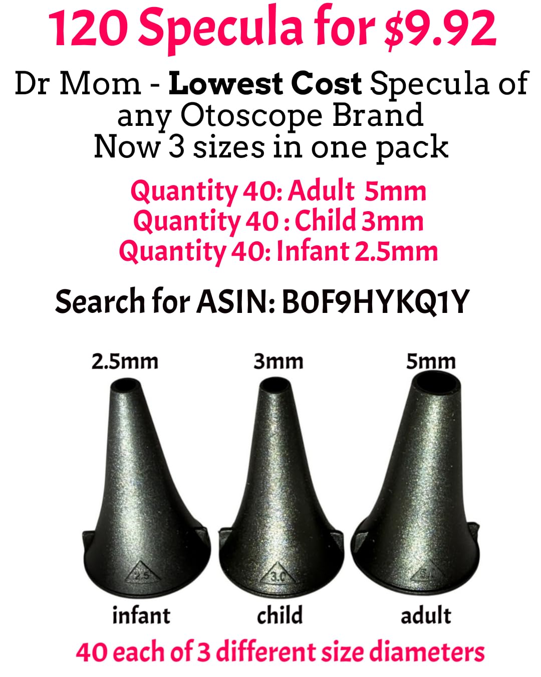 4th Generation Doctor Mom LED Pocket Pro Otoscope with Both Adult and Pediatric Disposable Specula Tips, Battery, and Protective Hard Plastic Case