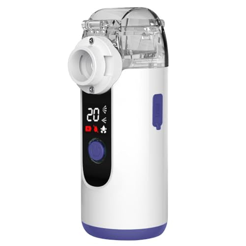 Hand-held Nebulizer for Respiratory System, Portable Nebulizer with Self-Clean Mode, Rechargeable Nebulizer for Home Office Travel