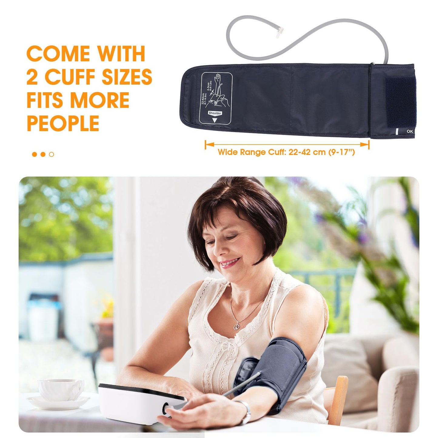 Blood Pressure Machine, Automatic Upper Arm Blood Pressure Monitor with 2 x 199 Reading, 4.5 Inch Large Backlit Display, 9 to 17 Inch Adjustable Large Cuff, Home Arrhythmia and Hypertension Detecto