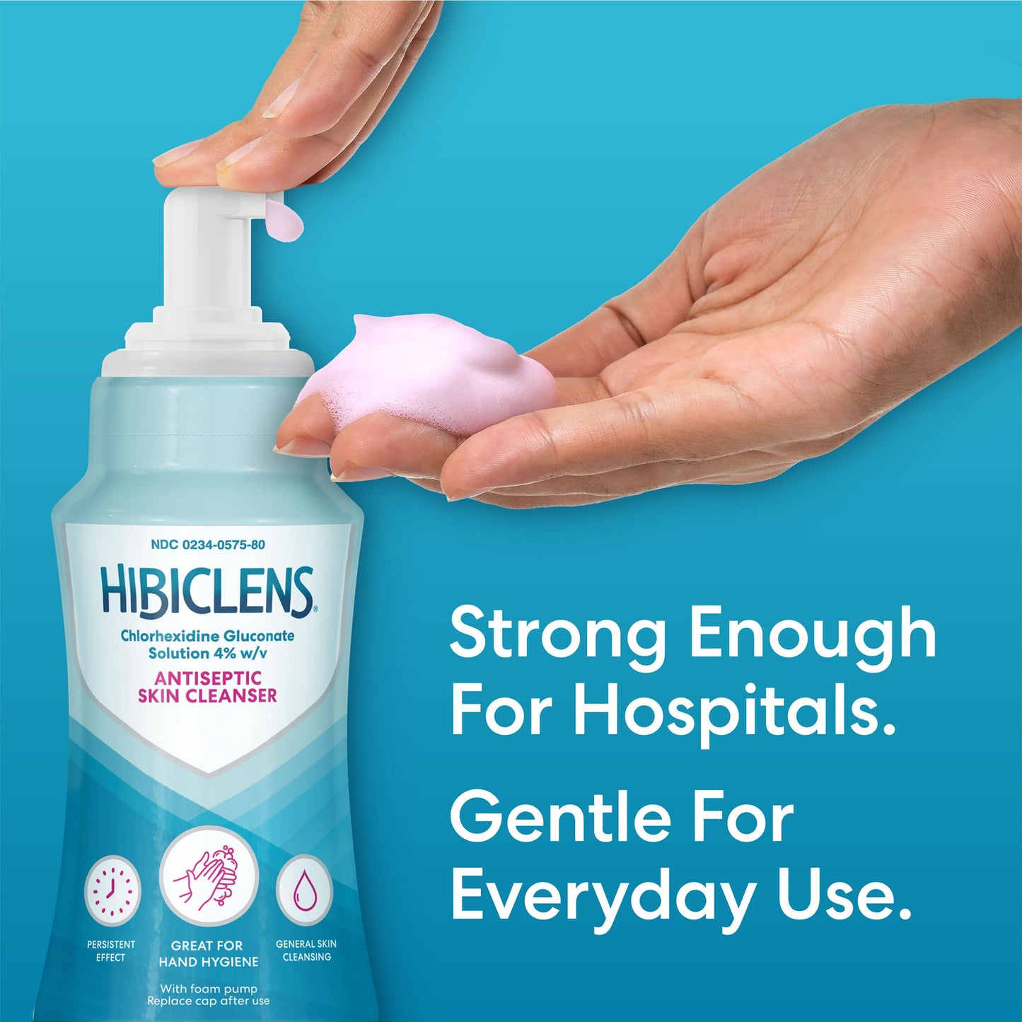 Hibiclens Antimicrobial & Antiseptic Soap & Skin Cleanser - 8 oz with Foam Pump - for Home & Hospital - 4% CHG