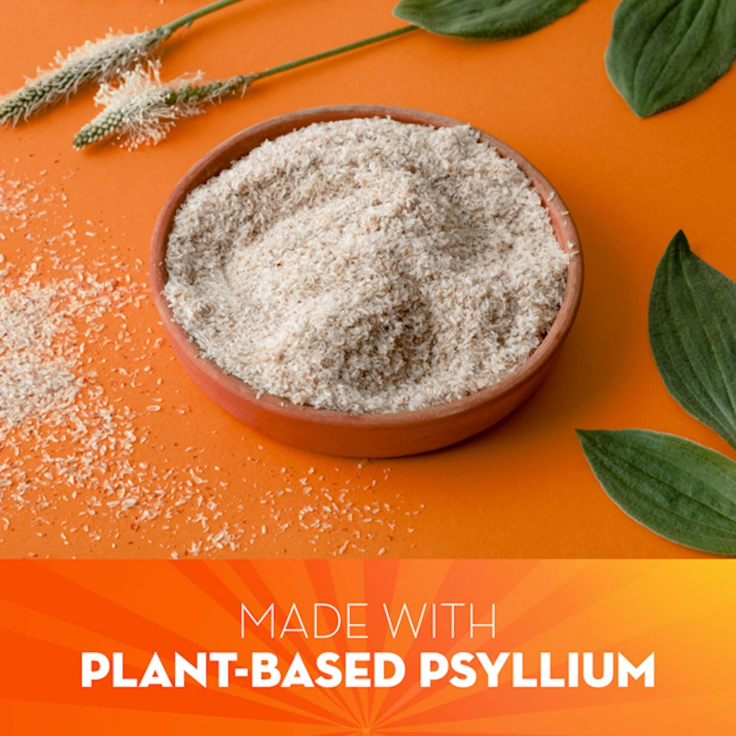 Metamucil 4-in-1 Psyllium Husk Fiber Supplement, Real Sugar, 114 tablespoons, Orange Flavored, Daily Fiber Powder for Digestive Health, made with Plant-Based Psyllium Husk Fiber