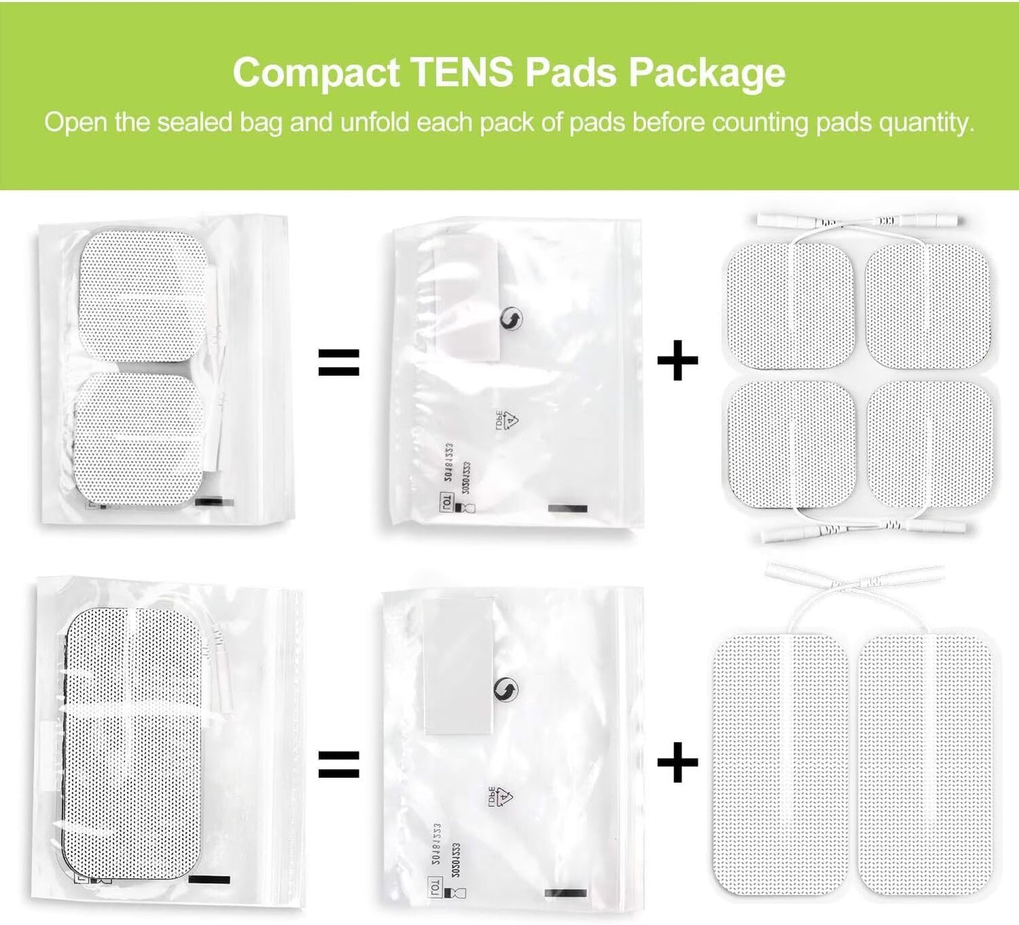 Dual Channel TENS Unit Muscle Stimulator Machine with 20 Modes, 2" and 2"x4" TENS Unit Electrode Pads