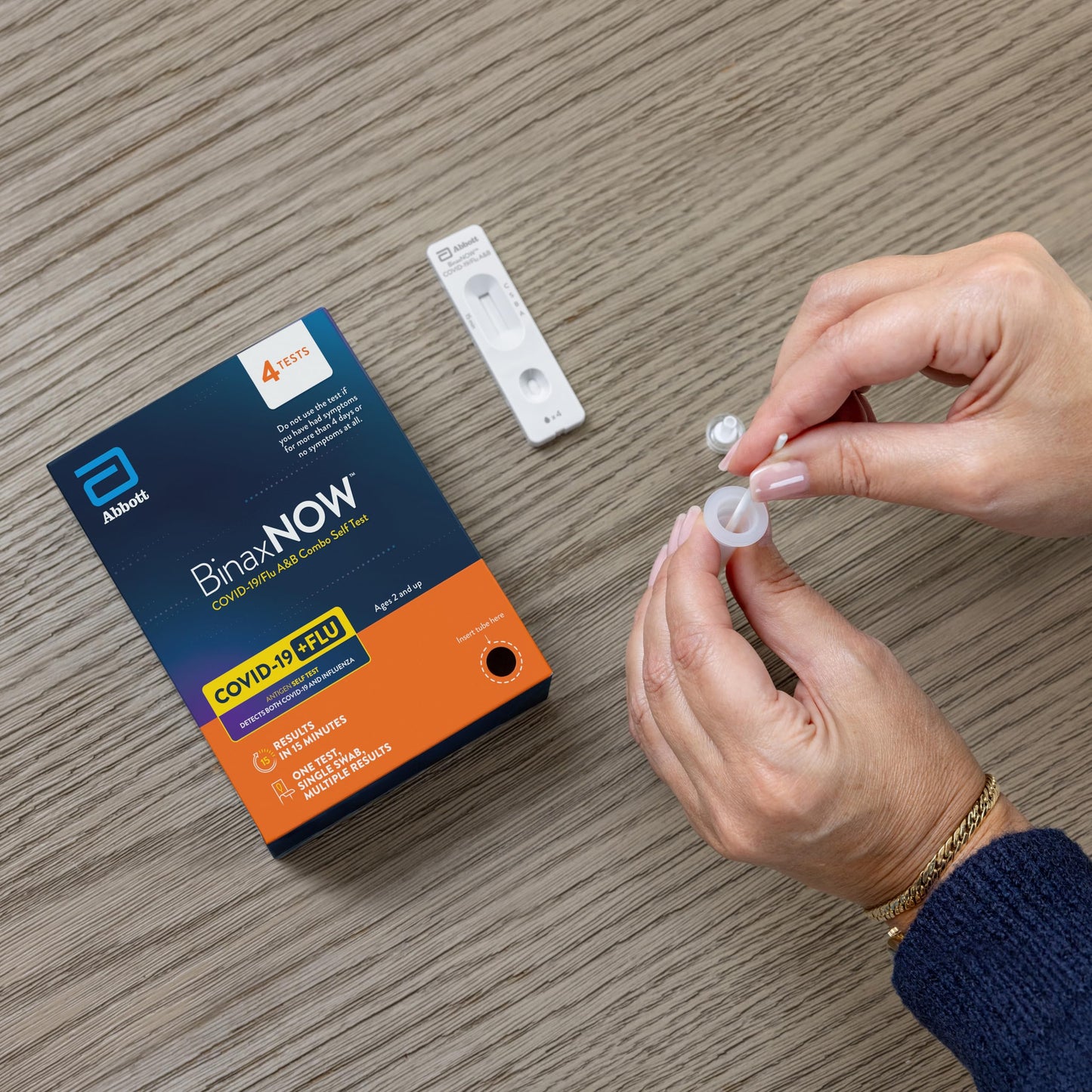 BinaxNOW™ COVID-19/Flu A&B Combo Self Test, Reliable COVID/Flu Home Test With 15 Minute Results, 4 Tests