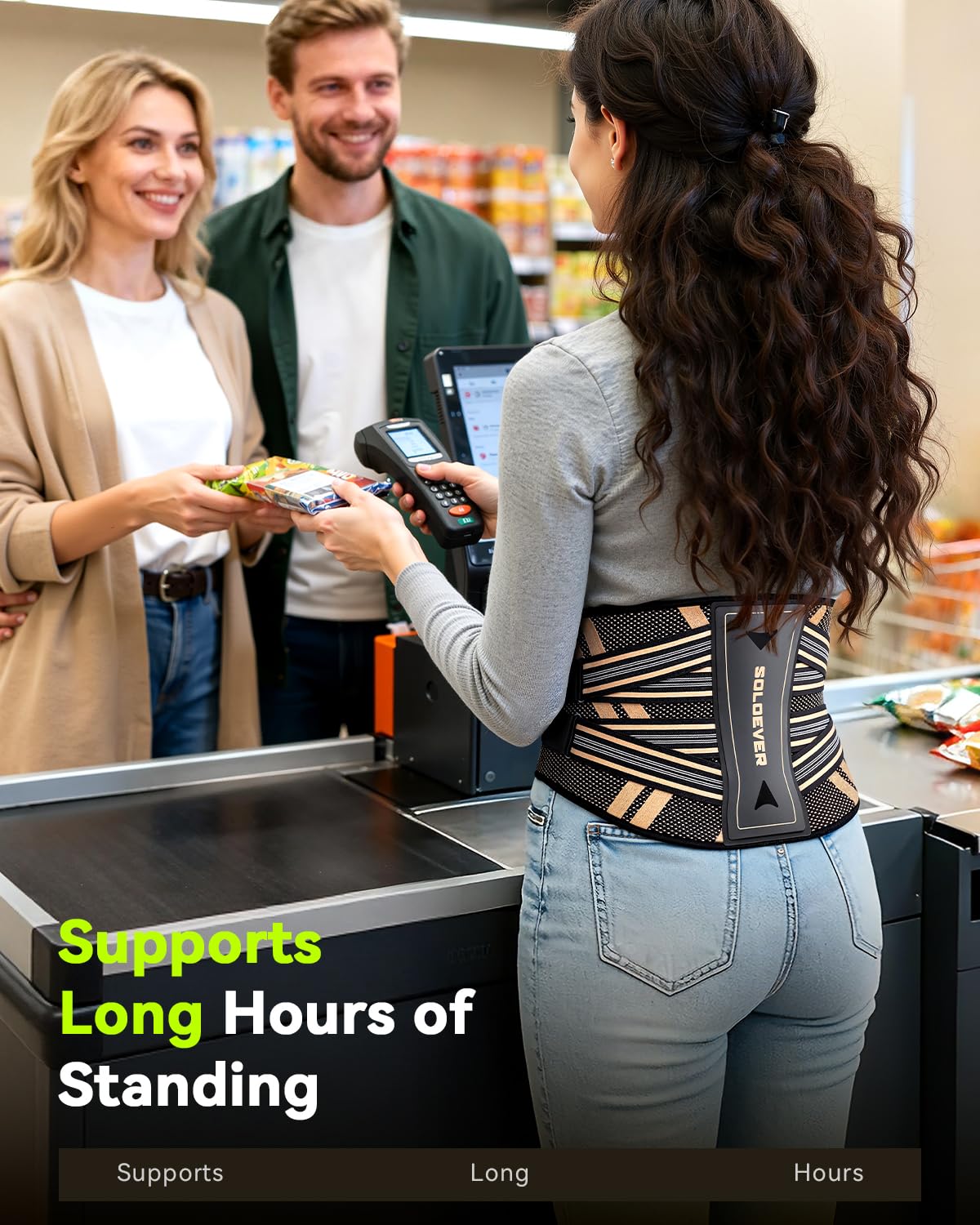 Ultra Breathable Back Brace for Lower Back Pain Relief,[Medical Grade & Copper Infused] Lumbar Support Belt with Bionic Support System, Adjustable Back Support Brace for Sciatica,Herniated Disc,Men&Women