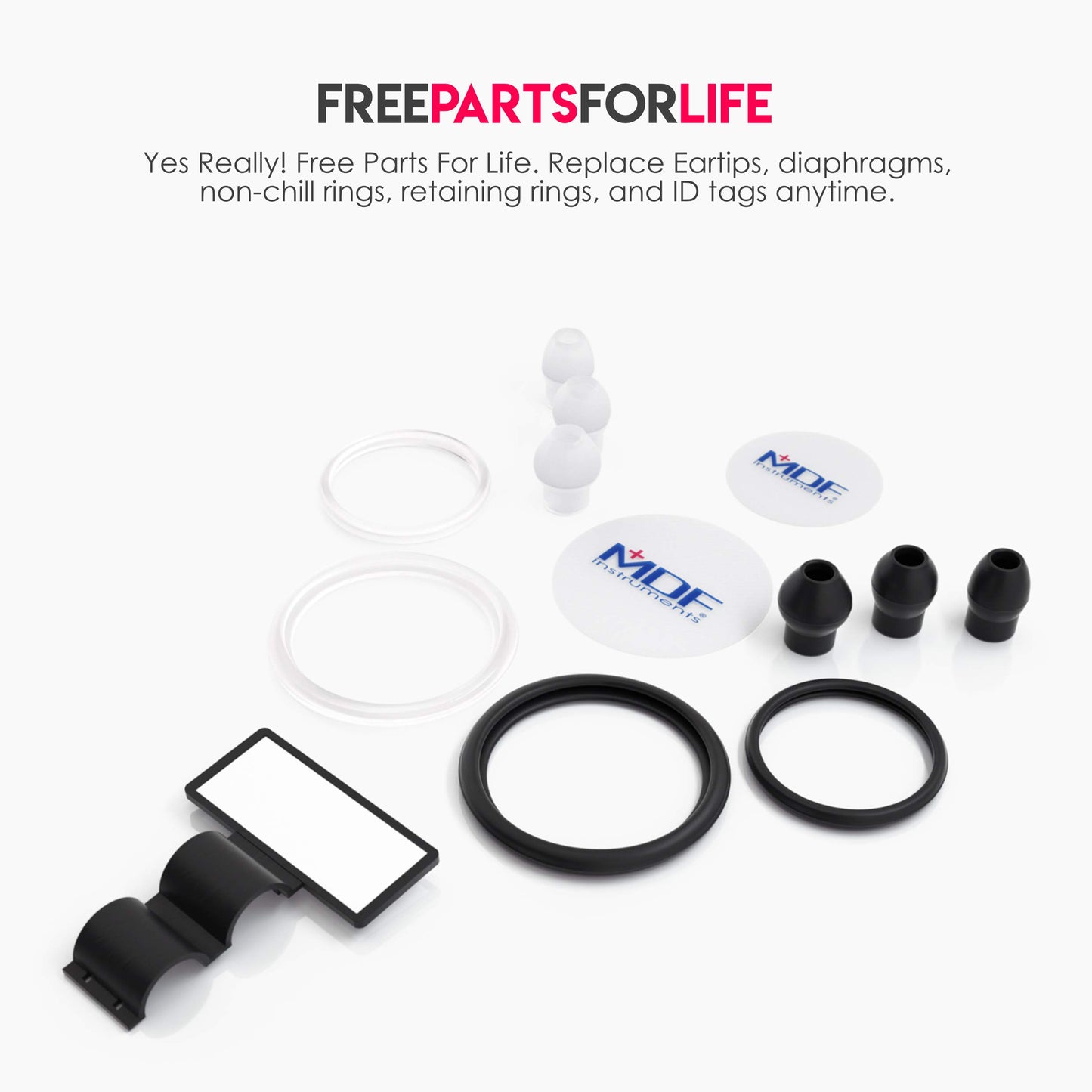 MDF Instruments MD One Premium Stainless Steel Dual Head Stethoscope, Adult, Black Tube, Black Chestpieces-Headset, MDF777BO