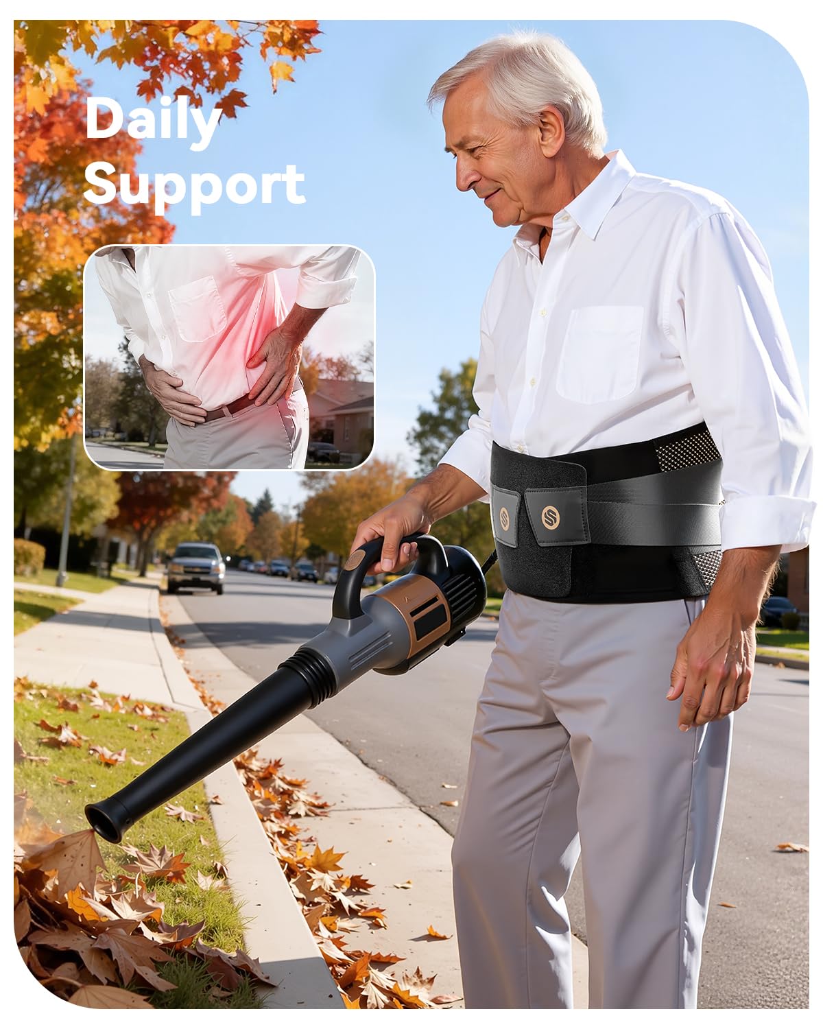 Ultra Breathable Back Brace for Lower Back Pain Relief,[Medical Grade & Copper Infused] Lumbar Support Belt with Bionic Support System, Adjustable Back Support Brace for Sciatica,Herniated Disc,Men&Women